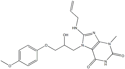 8-(allylamino)-7-[2-hydroxy-3-(4-methoxyphenoxy)propyl]-3-methyl-3,7-dihydro-1H-purine-2,6-dione Struktur