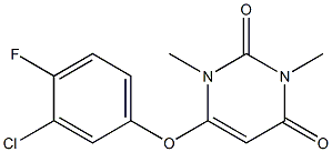 6-(3-chloro-4-fluorophenoxy)-1,3-dimethyl-2,4(1H,3H)-pyrimidinedione Struktur