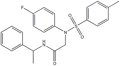 2-{4-fluoro[(4-methylphenyl)sulfonyl]anilino}-N-(1-phenylethyl)acetamide Struktur