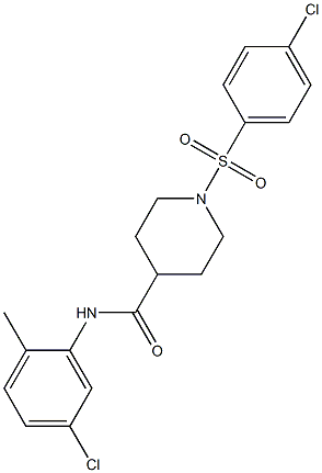 N-(5-chloro-2-methylphenyl)-1-[(4-chlorophenyl)sulfonyl]-4-piperidinecarboxamide Struktur