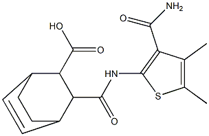 3-({[3-(aminocarbonyl)-4,5-dimethyl-2-thienyl]amino}carbonyl)bicyclo[2.2.2]oct-5-ene-2-carboxylic acid Struktur