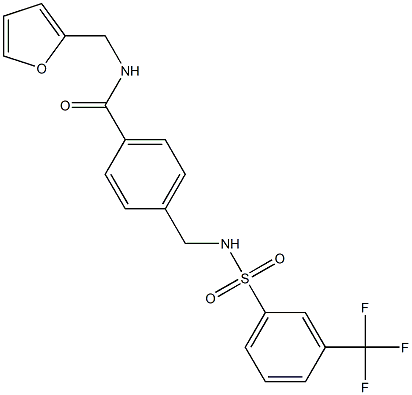 N-(2-furylmethyl)-4-[({[3-(trifluoromethyl)phenyl]sulfonyl}amino)methyl]benzamide Struktur