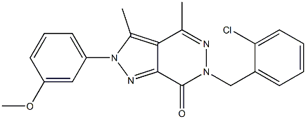 6-(2-chlorobenzyl)-2-(3-methoxyphenyl)-3,4-dimethyl-2,6-dihydro-7H-pyrazolo[3,4-d]pyridazin-7-one Struktur