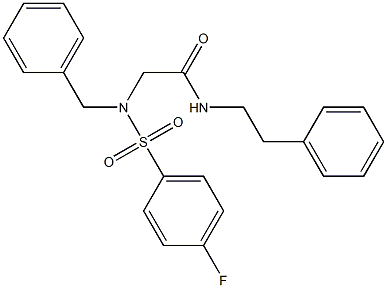 2-{benzyl[(4-fluorophenyl)sulfonyl]amino}-N-(2-phenylethyl)acetamide Struktur