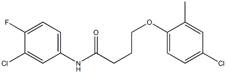 N-(3-chloro-4-fluorophenyl)-4-(4-chloro-2-methylphenoxy)butanamide Struktur