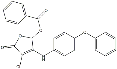 4-chloro-5-oxo-3-(4-phenoxyanilino)-2,5-dihydro-2-furanyl benzoate Struktur