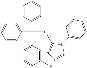 5-{[(3-chlorophenyl)(diphenyl)methyl]sulfanyl}-1-phenyl-1H-tetraazole Struktur