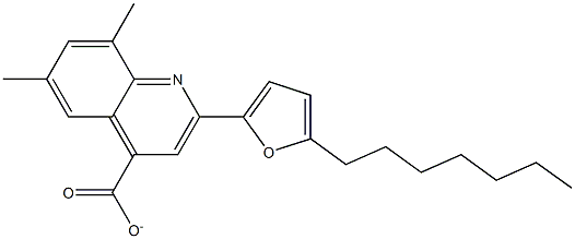 2-(5-heptyl-2-furyl)-6,8-dimethyl-4-quinolinecarboxylate Struktur