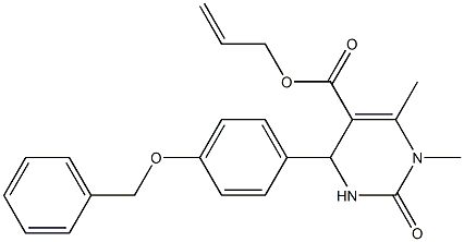 allyl 4-[4-(benzyloxy)phenyl]-1,6-dimethyl-2-oxo-1,2,3,4-tetrahydro-5-pyrimidinecarboxylate Struktur