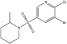 3-bromo-2-chloro-5-[(2-methyl-1-piperidinyl)sulfonyl]pyridine Struktur