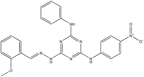 2-methoxybenzaldehyde (4-anilino-6-{4-nitroanilino}-1,3,5-triazin-2-yl)hydrazone Struktur