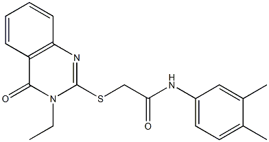 N-(3,4-dimethylphenyl)-2-[(3-ethyl-4-oxo-3,4-dihydro-2-quinazolinyl)sulfanyl]acetamide Struktur