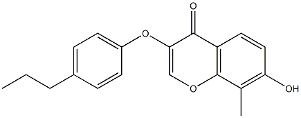 7-hydroxy-8-methyl-3-[(4-propylphenyl)oxy]-4H-chromen-4-one Struktur