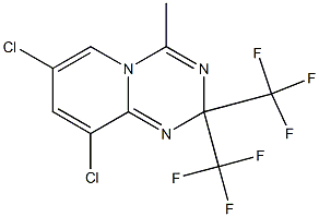 7,9-dichloro-4-methyl-2,2-bis(trifluoromethyl)-2H-pyrido[1,2-a][1,3,5]triazine Struktur