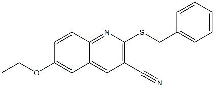 6-(ethyloxy)-2-[(phenylmethyl)sulfanyl]quinoline-3-carbonitrile Struktur