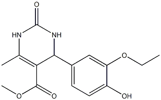 methyl 4-(3-ethoxy-4-hydroxyphenyl)-6-methyl-2-oxo-1,2,3,4-tetrahydro-5-pyrimidinecarboxylate Struktur