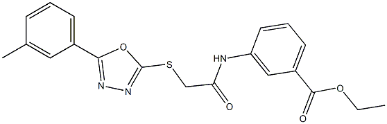 ethyl 3-[({[5-(3-methylphenyl)-1,3,4-oxadiazol-2-yl]sulfanyl}acetyl)amino]benzoate Struktur