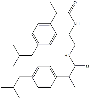 2-(4-isobutylphenyl)-N-(2-{[2-(4-isobutylphenyl)propanoyl]amino}ethyl)propanamide Struktur