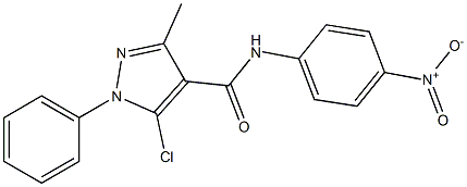 5-chloro-N-{4-nitrophenyl}-3-methyl-1-phenyl-1H-pyrazole-4-carboxamide Struktur