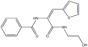 N-[1-{[(2-hydroxyethyl)amino]carbonyl}-2-(2-thienyl)vinyl]benzamide Struktur