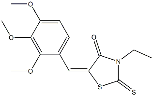 3-ethyl-2-thioxo-5-(2,3,4-trimethoxybenzylidene)-1,3-thiazolidin-4-one Struktur