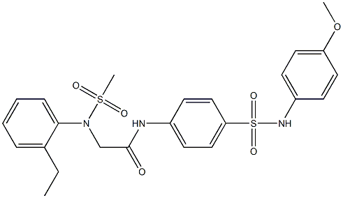 2-[2-ethyl(methylsulfonyl)anilino]-N-{4-[(4-methoxyanilino)sulfonyl]phenyl}acetamide Struktur