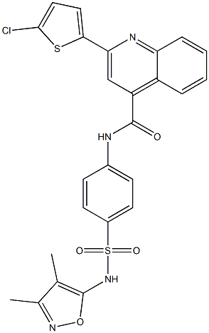 2-(5-chloro-2-thienyl)-N-(4-{[(3,4-dimethyl-5-isoxazolyl)amino]sulfonyl}phenyl)-4-quinolinecarboxamide Struktur