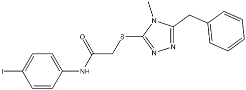 2-[(5-benzyl-4-methyl-4H-1,2,4-triazol-3-yl)sulfanyl]-N-(4-iodophenyl)acetamide Struktur