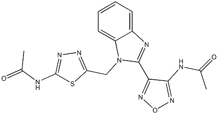 N-[5-({2-[4-(acetylamino)-1,2,5-oxadiazol-3-yl]-1H-benzimidazol-1-yl}methyl)-1,3,4-thiadiazol-2-yl]acetamide Struktur