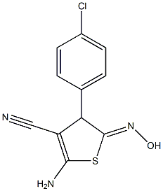 2-amino-4-(4-chlorophenyl)-5-(hydroxyimino)-4,5-dihydro-3-thiophenecarbonitrile Struktur