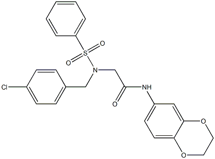 2-[(4-chlorobenzyl)(phenylsulfonyl)amino]-N-(2,3-dihydro-1,4-benzodioxin-6-yl)acetamide Struktur