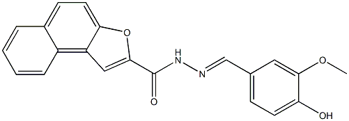 N'-(4-hydroxy-3-methoxybenzylidene)naphtho[2,1-b]furan-2-carbohydrazide Struktur