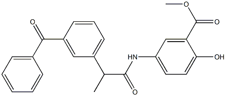 methyl 5-{[2-(3-benzoylphenyl)propanoyl]amino}-2-hydroxybenzoate Struktur