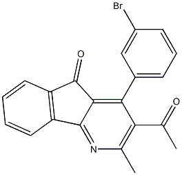 3-acetyl-4-(3-bromophenyl)-2-methyl-5H-indeno[1,2-b]pyridin-5-one Struktur