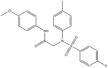 2-[[(4-fluorophenyl)sulfonyl](4-methylphenyl)amino]-N-[4-(methyloxy)phenyl]acetamide Struktur