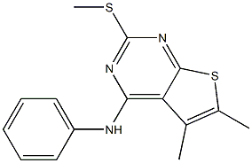 5,6-dimethyl-2-(methylsulfanyl)-N-phenylthieno[2,3-d]pyrimidin-4-amine Struktur