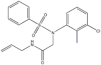 N-allyl-2-[3-chloro-2-methyl(phenylsulfonyl)anilino]acetamide Struktur