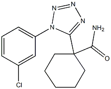 1-[1-(3-chlorophenyl)-1H-tetraazol-5-yl]cyclohexylformamide Struktur