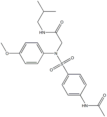 2-({[4-(acetylamino)phenyl]sulfonyl}-4-methoxyanilino)-N-isobutylacetamide Struktur