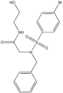 2-{benzyl[(4-bromophenyl)sulfonyl]amino}-N-(2-hydroxyethyl)acetamide Struktur