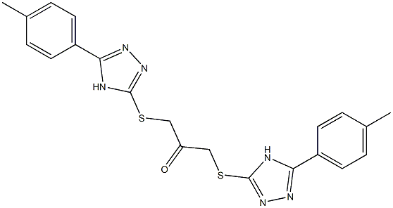 1,3-bis{[5-(4-methylphenyl)-4H-1,2,4-triazol-3-yl]sulfanyl}acetone Struktur