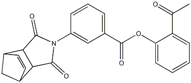 2-acetylphenyl 3-(3,5-dioxo-4-azatricyclo[5.2.1.0~2,6~]dec-8-en-4-yl)benzoate Struktur