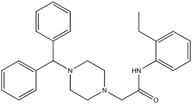 2-(4-benzhydryl-1-piperazinyl)-N-(2-ethylphenyl)acetamide Struktur