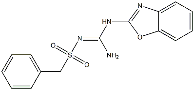 N-[amino(1,3-benzoxazol-2-ylamino)methylene](phenyl)methanesulfonamide Struktur