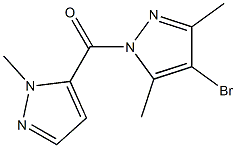 4-bromo-3,5-dimethyl-1-[(1-methyl-1H-pyrazol-5-yl)carbonyl]-1H-pyrazole Struktur