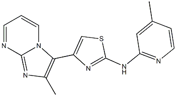 4-methyl-N-[4-(2-methylimidazo[1,2-a]pyrimidin-3-yl)-1,3-thiazol-2-yl]-2-pyridinamine Struktur