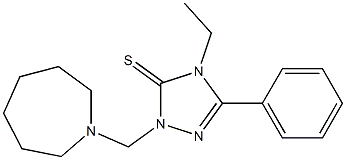 2-(1-azepanylmethyl)-4-ethyl-5-phenyl-2,4-dihydro-3H-1,2,4-triazole-3-thione Struktur