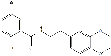 5-bromo-2-chloro-N-[2-(3,4-dimethoxyphenyl)ethyl]benzamide Struktur