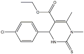 ethyl 4-(4-chlorophenyl)-1,6-dimethyl-2-thioxo-1,2,3,4-tetrahydro-5-pyrimidinecarboxylate Struktur