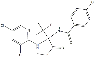 methyl 2-[(4-chlorobenzoyl)amino]-2-[(3,5-dichloro-2-pyridinyl)amino]-3,3,3-trifluoropropanoate Struktur